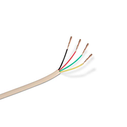 AISENS A143-0321 - Bobina de cable de teléfono 4C de 100 m, Color Beige