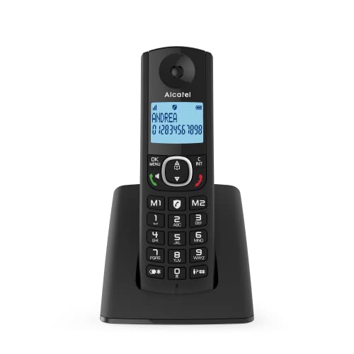 Alcatel F530 - Teléfono inalámbrico con Bloqueo de Llamadas avanzado, Manos Libres, Pantalla Grande Retro iluminada, Tonos de Llamada VIP, 10 melodías de Llamada, Negro
