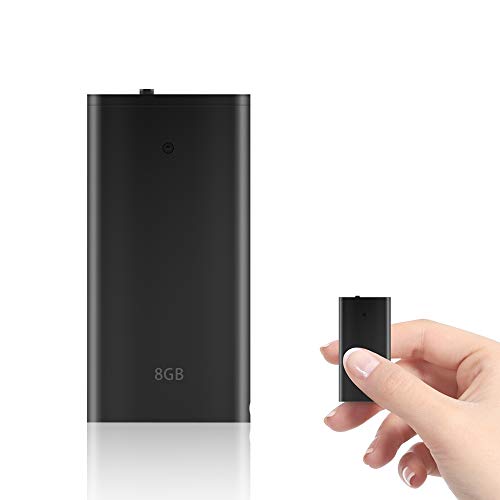 H+Y Grabadora de Voz, 8 GB Portatil Grabadora con Activación por Voz, Recargable por USB y Funciones MP3, Ideal para Clases, Reuniones, Entrevistas, hasta 96 Horas