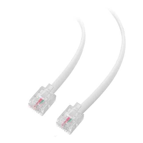 Cable Matters Paquete de 2 Cable telefónico de 5 metro (Cable RJ11 a RJ11, Cable ADSL) para teléfono, internet DSL, ADSL, módem blanco - 5m