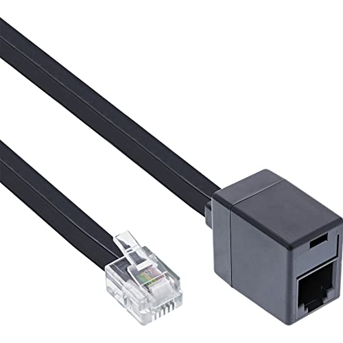 InLine 18835 cable telefónico 5 m Negro - Cable para teléfonos fijos (5 m, RJ12, RJ12, Negro, Male connector / Female connector)