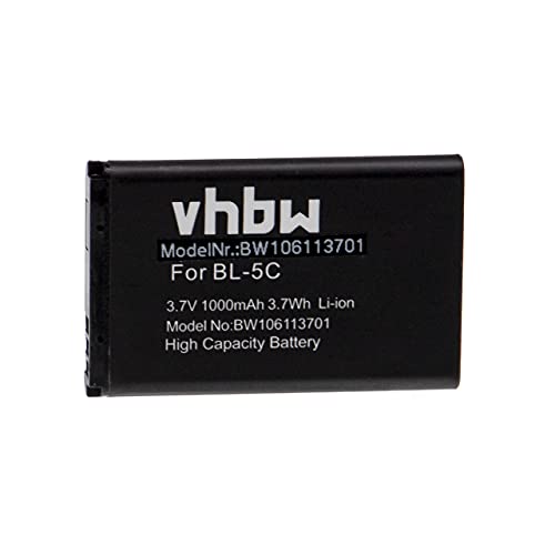 vhbw Batería Recargable Compatible con Jacob Jensen T10 DECT, T80 DECT móvil, Smartphone (1000 mAh, 3,7 V, Li-Ion)