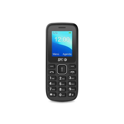 SPC Talk – Teléfono móvil Libre de fácil Uso, Pantalla de 1,8”, Gran batería de 800mAh, Radio FM, Dual SIM, Linterna y cámara Trasera, Color Negro