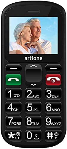 artfone Teléfonos Móviles para Mayores Mayores con SOS botón,CS181 Senior, Fácil de Usar Celular para Ancianos | Sistema Sencillo | Excelente Textura | Embalaje Exquisito- Negra