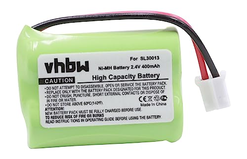 vhbw Batería Recargable Compatible con Audioline DECT 7500, 7500 Micro, 7501, 7800, 7800B, 7801 teléfono Fijo o inalámbrico (400 mAh, 2,4 V, NiMH)