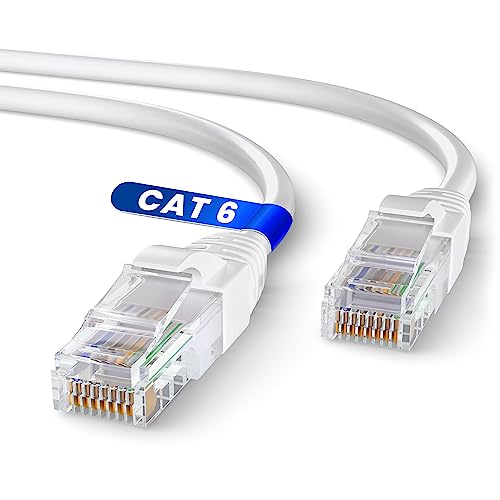 Mr. Tronic Cable Ethernet cat 6 de 25m, Cable de red LAN con Conectores RJ45 Para una Conexión a Internet Rápida y Fiable, Cable de Conexión AWG24 | Internet Cable UTP Cat6 CCA (25 Metros, Blanco)