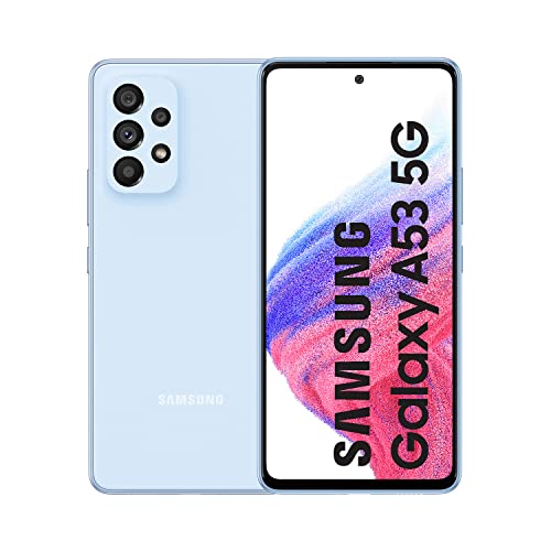 Samsung Galaxy A53 5G (128 GB) Azul - Teléfono Móvil con Pantalla de 6,5'', Smartphone Android de 6 GB de RAM, Memoria Interna Ampliable, Batería de 5000 mAh y Carga Super Rápida (Versión ES)