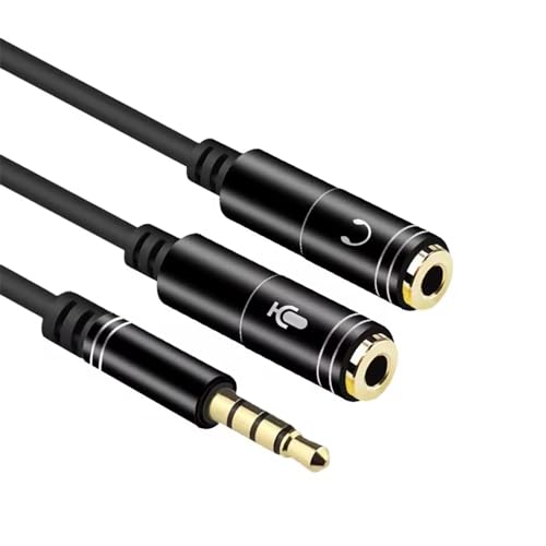 EasyULT Cable Divisor de Audio para micrófono,2 x 3.5mm Hembra Adaptador de Cable Compatible con Tabletas,Teléfonos Inteligentes,Auriculares para Juegos PS4,Auriculares para PC
