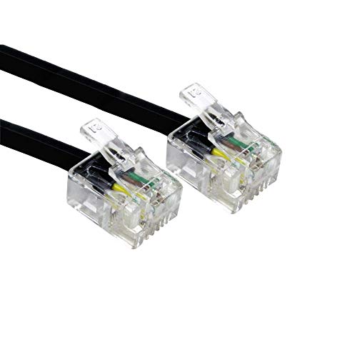 Alida Systems Cable Telefónico ADSL con Conectores RJ11 de 5 m- Routeur A Través De Toma De Teléfono O Microfiltro/Negro
