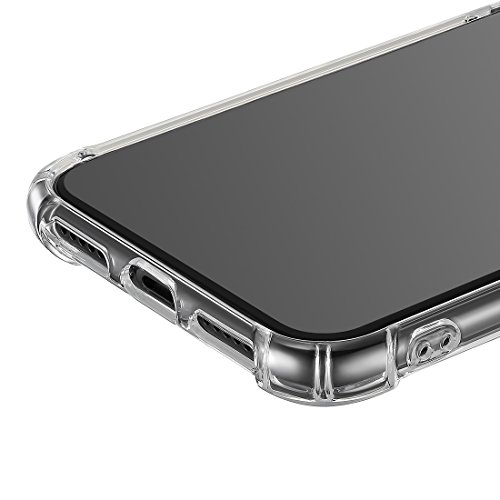 Jenuos Funda iPhone X/iPhone XS/iPhone 10, Carcasa para teléfono Silicona Transparente TPU con Cristal Antideslizante móvil iPhone X/XS/10 5,8