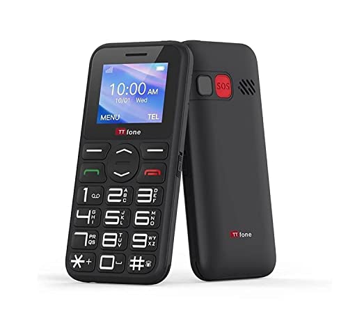 TTfone TT190 Teléfono móvil de Emergencia Desbloqueado básico para Personas Mayores con botón Grande - El teléfono Simple más Barato