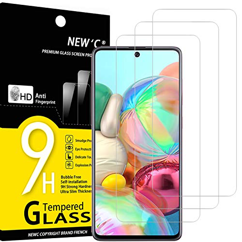 NEW'C 2 Piezas, Protector Pantalla para Samsung Galaxy A71, Note 10 Lite, Cristal templado Antiarañazos, Antihuellas, Sin Burbujas, Dureza 9H, 0.33 mm Ultra Transparente, Ultra Resistente