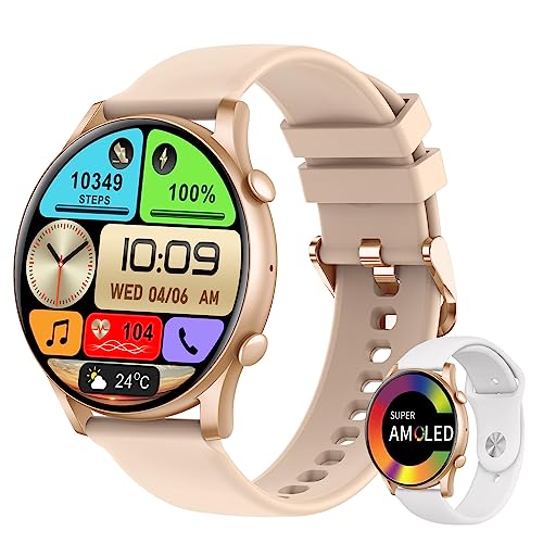 niolina Smartwatches con Llamadas y Whatsapp Reloj Inteligente Mujer de Gama Alta AMOLED de 1.43