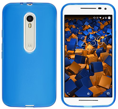 mumbi Funda Compatible con Motorola Moto G 3. Generation Caja del teléfono móvil, Azul Transparente