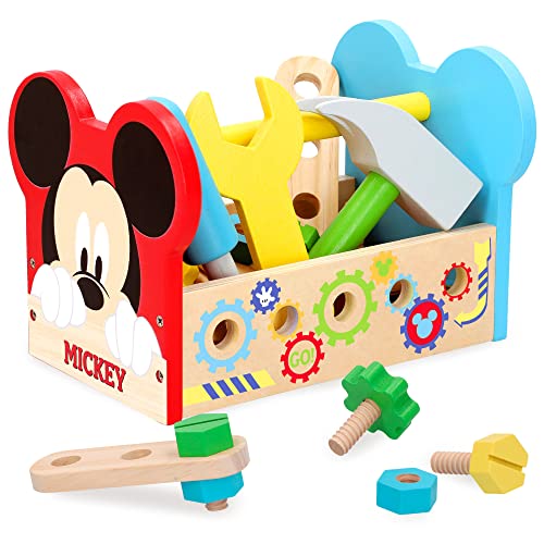 WOOMAX Disney - Mickey mouse, maletin herramientas de juguete 24 piezas, bricolaje, construcción, + 3 años, Juguetes educativos, juego imitación infantil (48706)