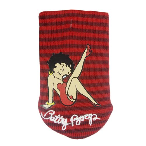 Betty Boop con Licencia Rojo Rayas Bordado cordón Calcetines Sitting On Texto Incluye Correa Ajustable