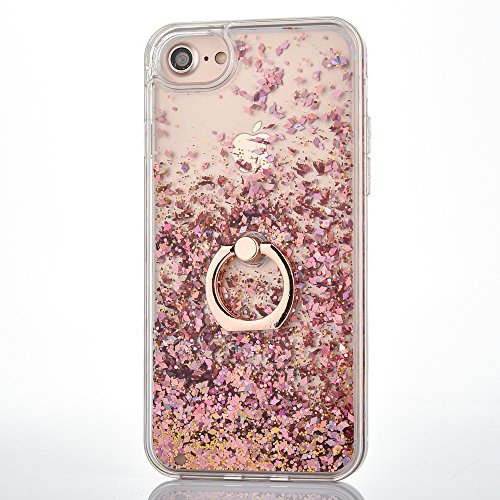 Mo-Beauty Funda para iPhone 6 Plus/ iPhone 6S Plus [con Protector Pantalla],Silicona Purpurina Carcasa Transparente Cristal Bumper Telefono Gel TPU Fundas Case Cover (Oro Rosa)